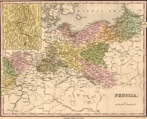 Prussia 1844 Historic Map By Tanner Reprint