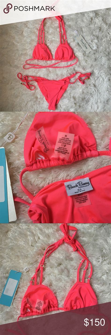 Sold Beach Bunny Basics Bikini Coral M L Bikinis Beach Bunny Women My