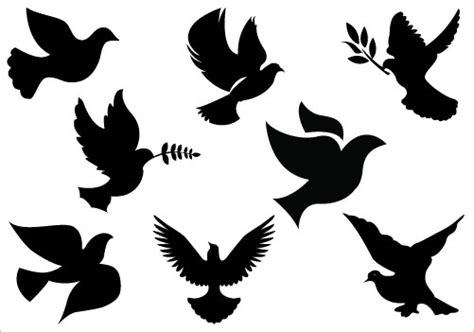 Embed this art into your website: Silhouette dove clipart image #5352