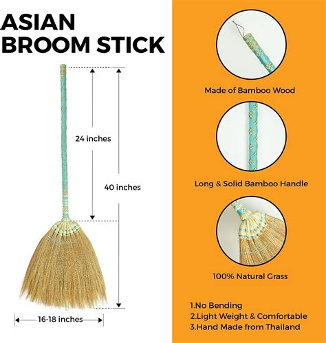 Buy Sn Skennova Asian Broom Thai Pattern Vintage Retro Natural Grass