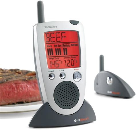 Brookstone Grill Alert Talking Remote Meat Thermometer Amazonca Home
