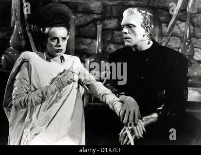The Bride Of Frankenstein L R Elsa Lanchester Boris Karloff Valerie