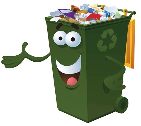 Trash Can Clipart Green Animated Trash Bin Png Free T