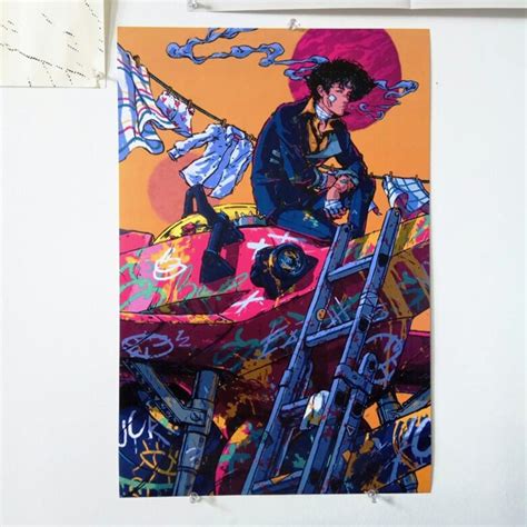 Cowboy Bebop Poster 12 X 18 Illustration Wall Art Etsy