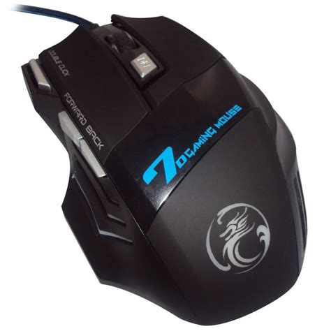 Mouse Óptico Estone Gaming X7 3200dpi Usb Com 7 Botões E Led Preto Socd