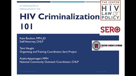 Webinar Hiv Criminalization 101 Youtube