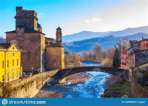 Pontremoli Village And Magra River In The Apennine Mountains Province