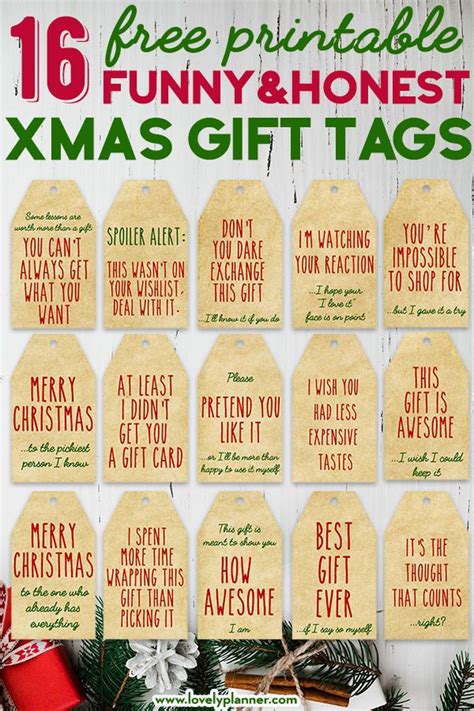 16 Free Printable Funny Honest Christmas T Tags