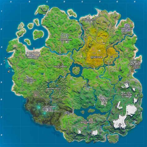 Fortnite Carte Map Entiere Des Lieux Chapitre 2 Generation Game