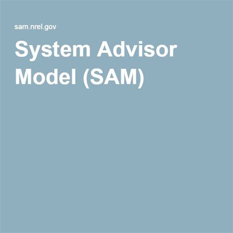 System Advisor Model Sam Advisor Self Development System