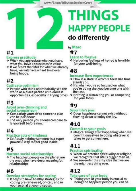 12 Things Happy People Do Differently Infographic