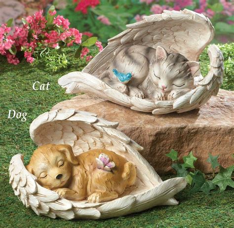 These are not tiles, they are made from thick slabs of heavy granite. NEW Pet Memorial Garden Angel Wings Statue Cat or Dog ...