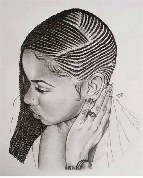 african braids drawing