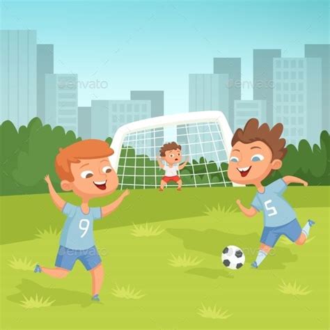 Kids Playing Football Illustration Illustration Of Many Recent Choices