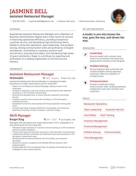 3 Assistant Restaurant Manager Resume Examples And How To Guide For 2024