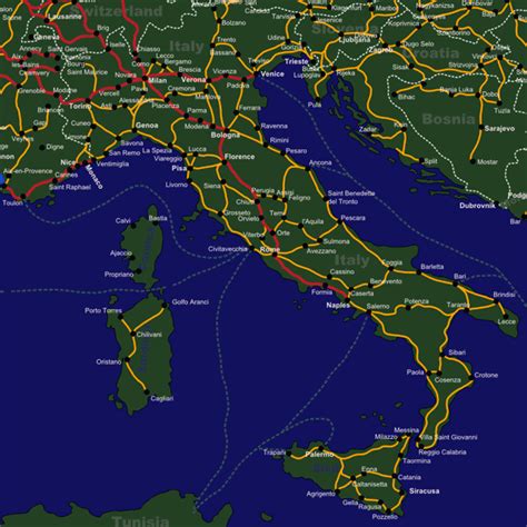 Italy Rail Travel Map European Rail Guide