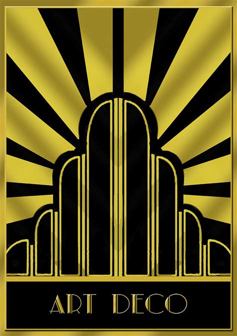 Art Deco Poster Title Digital Art By Chuck Staley