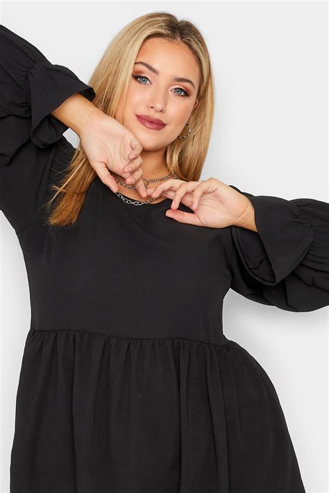 Limited Collection Plus Size Black Peplum Blouse Yours Clothing