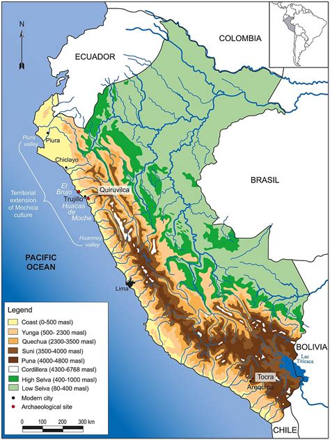 Peru Topographic Map Peru Geography Map South America