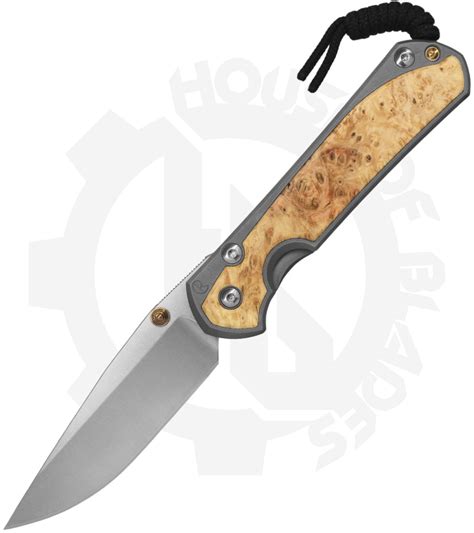 Chris Reeve Knives Large Sebenza L Titanium S VN Box Elder Inlay House Of Blades