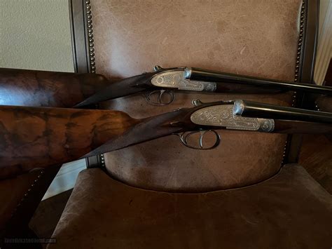 Matched Pair Of Lh Aa Brown Supreme 12 Gauge Shotguns