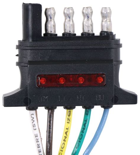 Shoreline marine 4 way trailer wiring harness 25ft. Hopkins 5-Way Flat Trailer Connector w/ LED Test Lights - Trailer End - 24" Hopkins Wiring HM47913