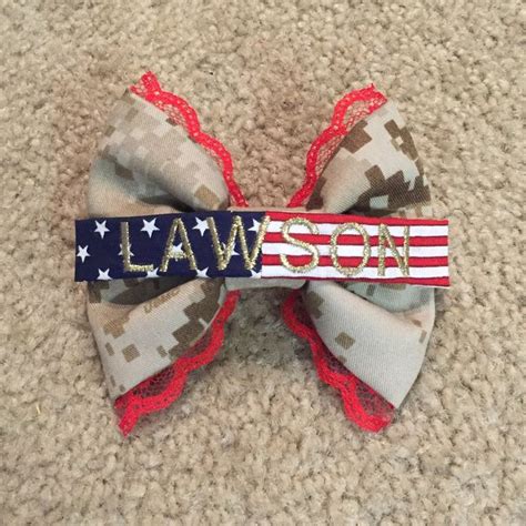 Lace Camo Bow With Flag Nametape All Branches Camo Bows Bows Lace