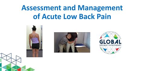Assessment And Management Of Acute Low Back Pain Global Specialist