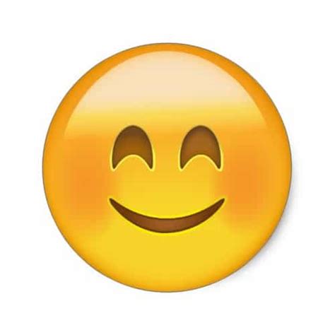 Smiling Face With Smiling Eyes Emoji Classic Round Sticker Emojiprints