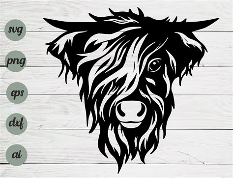 Highland Cow Svg Baby Cow Svg File For Cricut Longhorn Svg Etsy