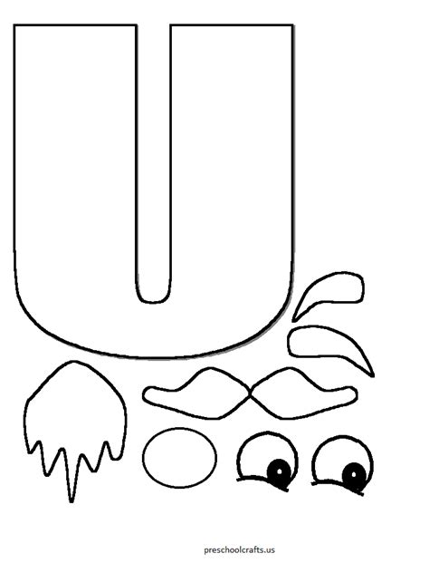 preschool alphabet letter u coloring - pages - Preschool Crafts