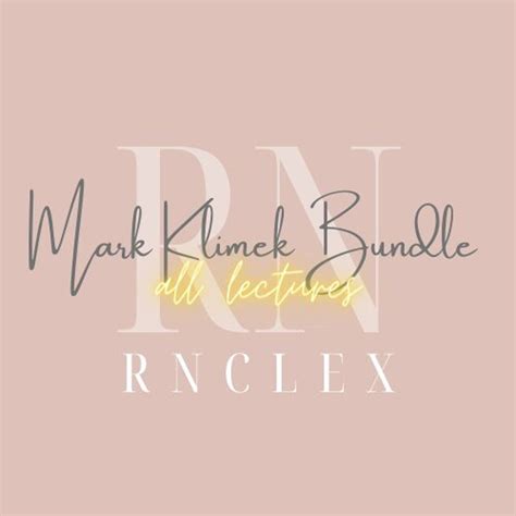 Mark Klimek NCLEX Lectures 1-12 Notes - Etsy