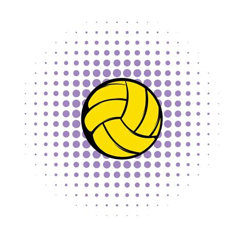Yellow Volleyball Ball Icon Comics Style 14193254 Vector Art At Vecteezy