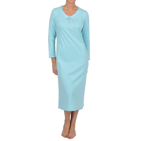 La Cera Womens Plus Size Long Sleeve Scoop Neck Nightgown Ebay