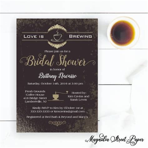 Items Similar To Love Is Brewing Bridal Shower Invitation Coffee