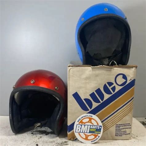 Vintage All Sportbuco Motorcycle Safety Helmets Nos Candy Red Solid