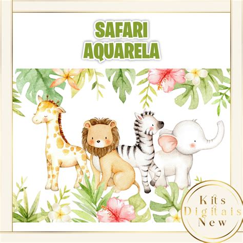 Safari Aquarela Kit Digital Elo7 Produtos Especiais