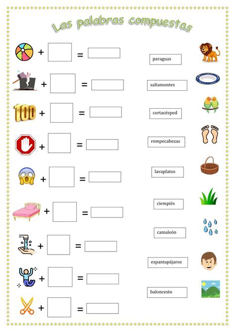 Ficha Online De Palabras Compuestas Para Primaria Puedes Hacer Los
