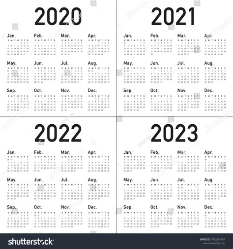 2021 2023 Four Year Monthly Calendar Calendar Template Printable