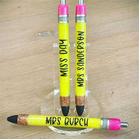 Personalised Inkjoy Gel Glitter Epoxy Pencil Pen Etsy