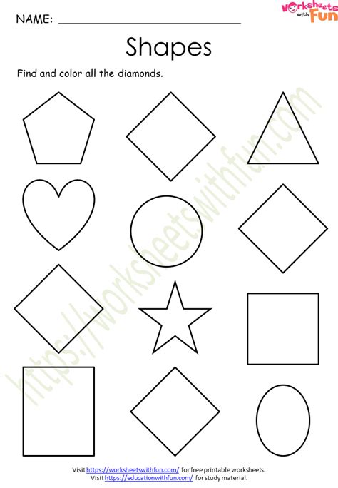 Course Mathematics Preschool Topic Shapes Worksheets