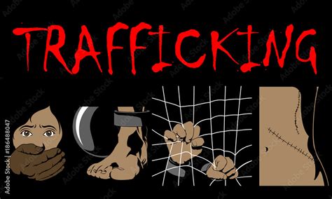Human Trafficking Awareness Day Four Type Illustration Of Human Trafficking In Vector Stock