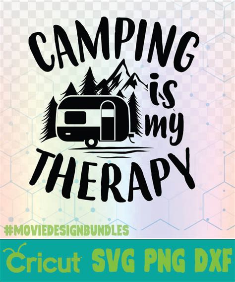 Download CAMPING IS MY THERAPY CAMPING QUOTES LOGO SVG, PNG, DXF - Movie Design Bundles