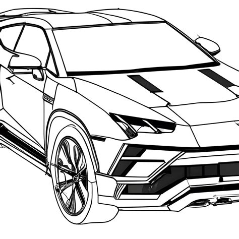 Ausmalbild lamborghini urus · creative fabrica