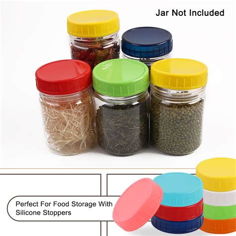 16 Pcs Plastic Mason Jar Lids Regular Mouth Mason Canning Jars Lid Top