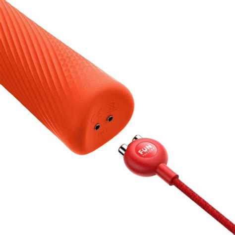 Fun Factory Vim Silicone Rechargeable Vibrating Weighted Rumble Wand Sunrise Orange