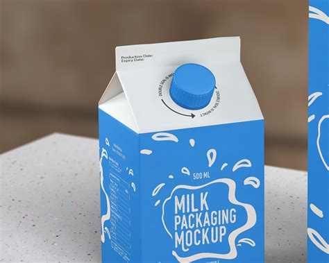 Free Milk Packaging Mockup Box Mockup Pixpine