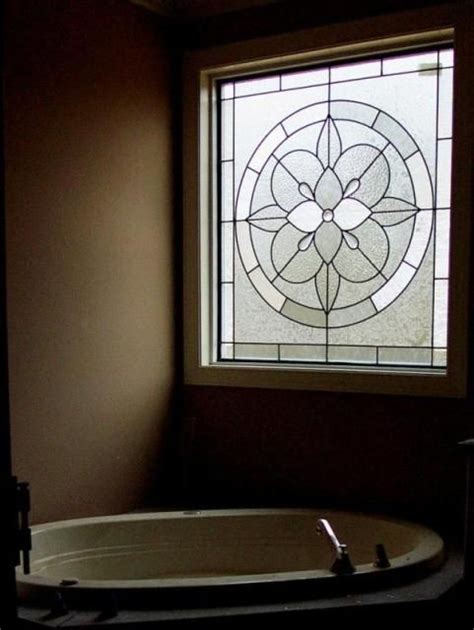 I really liked the idea of faking stained glass. Stained glass bathroom window. | Bathroom wall decor diy, Modern glass, Bathroom wall decor