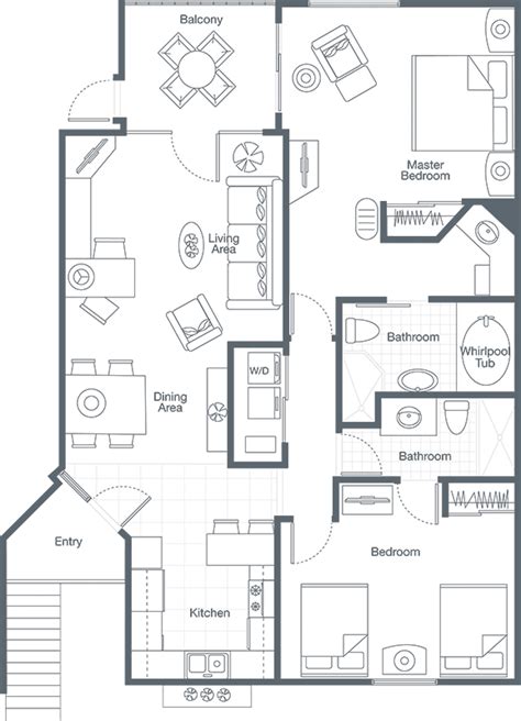 Retire to the balcony or patio of your orlando vacation villa and admire the tranquil view. Sheraton Vistana Resort 2 Bedroom Villa Floor Plan ...