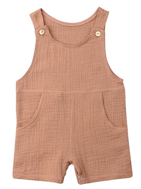Pudcoco Baby Romper Boy Girl Summer Solid Color Bodysuit Sleeveless